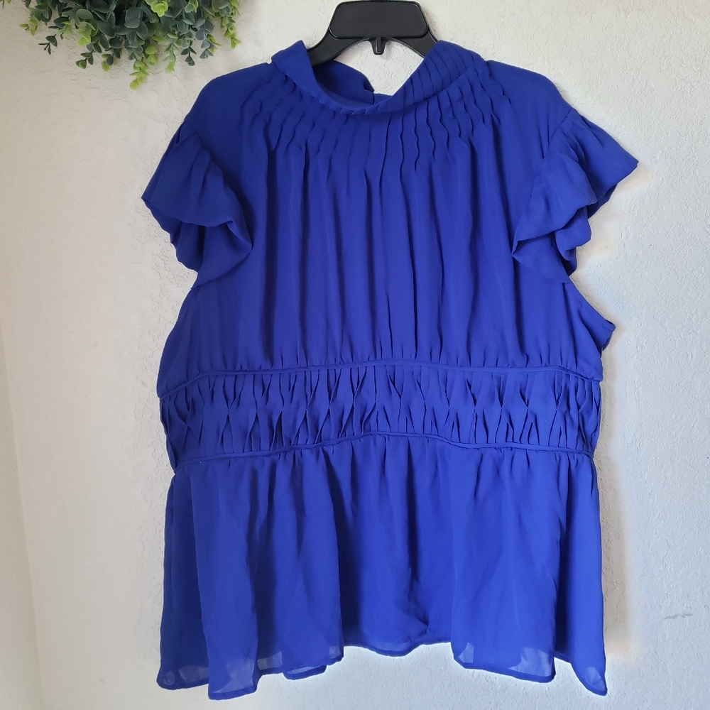 Dialogue Royal Blue Figure Flattering Blouse 28W